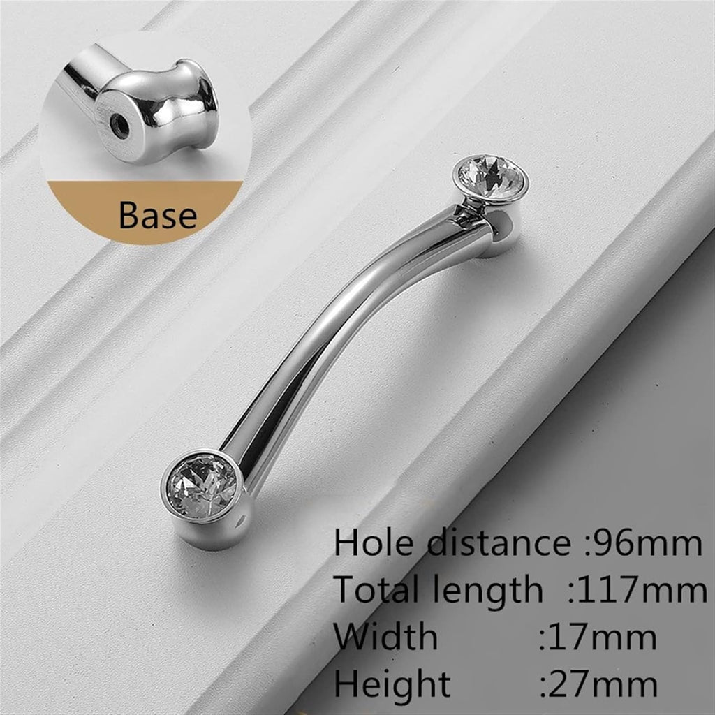 Cabinet Handles Kitchen Hardware 6 PCS Luxury Diamond Crystal Handles Alloy Kitchen Dresser Cabinet Handles Door Knobs Furniture Hardware Cabinet pulls Kitchen Cabinet Handles ( Color : 6729-96 )