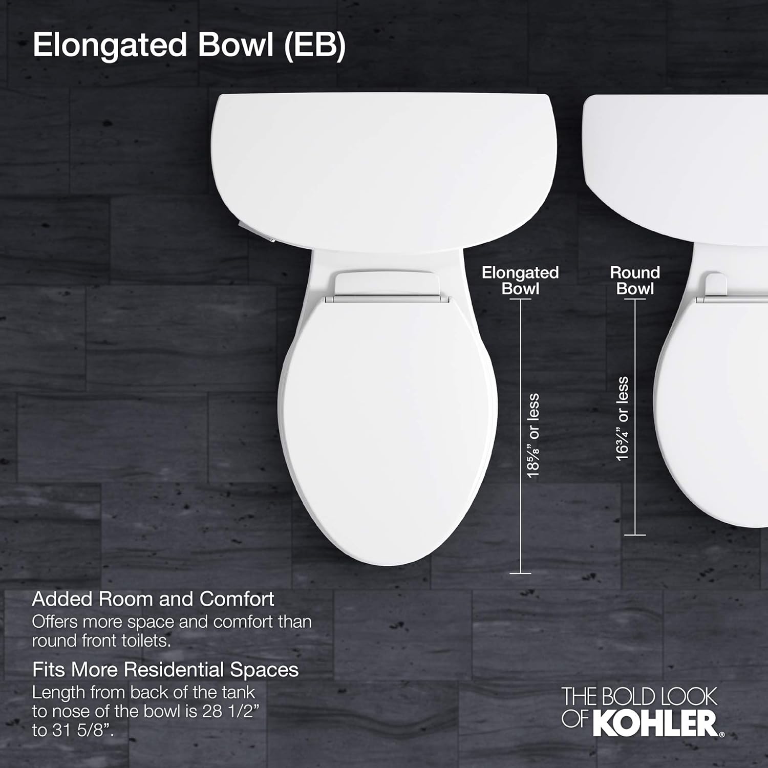 Kohler 3493-96 Highline Classic Comfort Height two-piece elongated chair height 1.6 gpf toilet, Biscuit