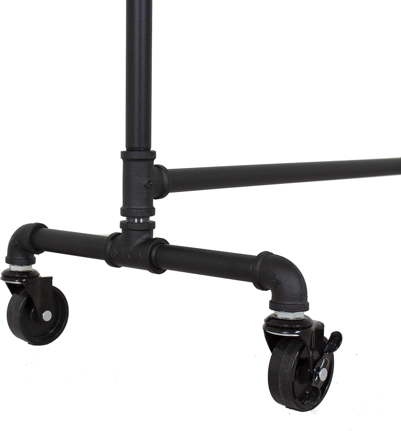 Industrial Pipe Heavy-Duty Rolling Clothing Rack