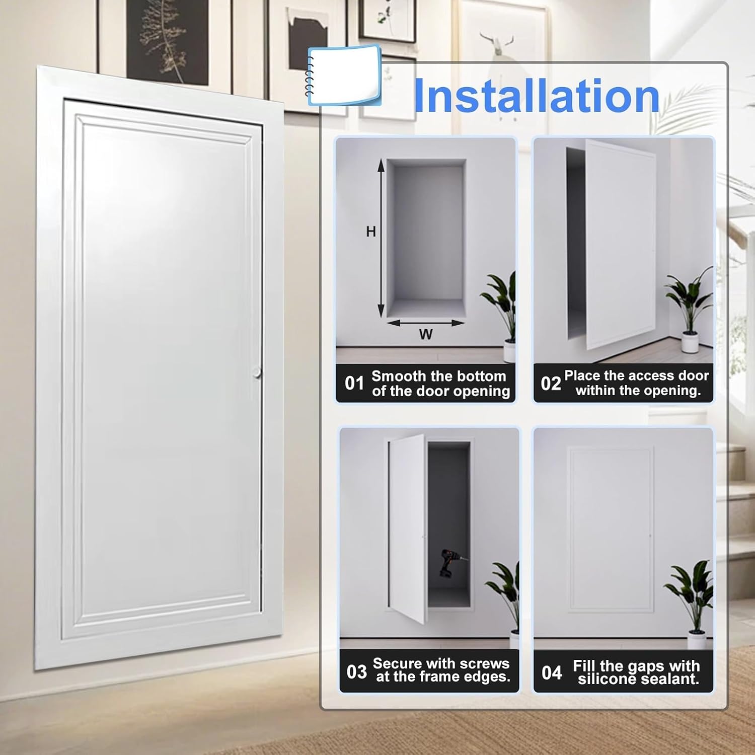 Vent Systems 24×24in 36x36Inch White Aluminum Plumbing Access Panel - Plasterboard/Drywall Access Door for Crawl Space - Wall Wire Cover - Inspection Hatch(26x40in/66x102cm)