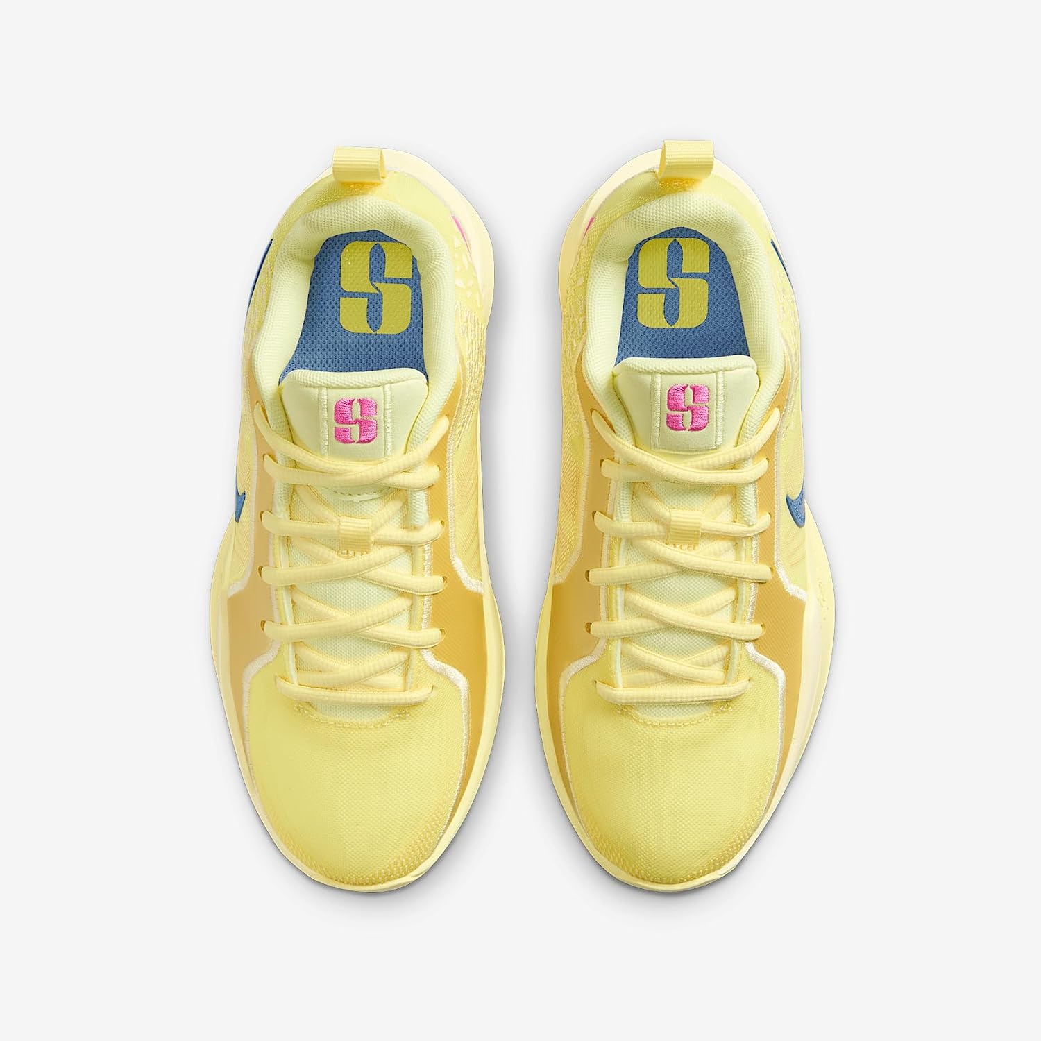 Sabrina 2 'Court Vision Big Kids' Basketball Shoes (FQ7376-800, Citron Tint/Alabaster/Laser Fuchsia/Royal Pulse) Size 7
