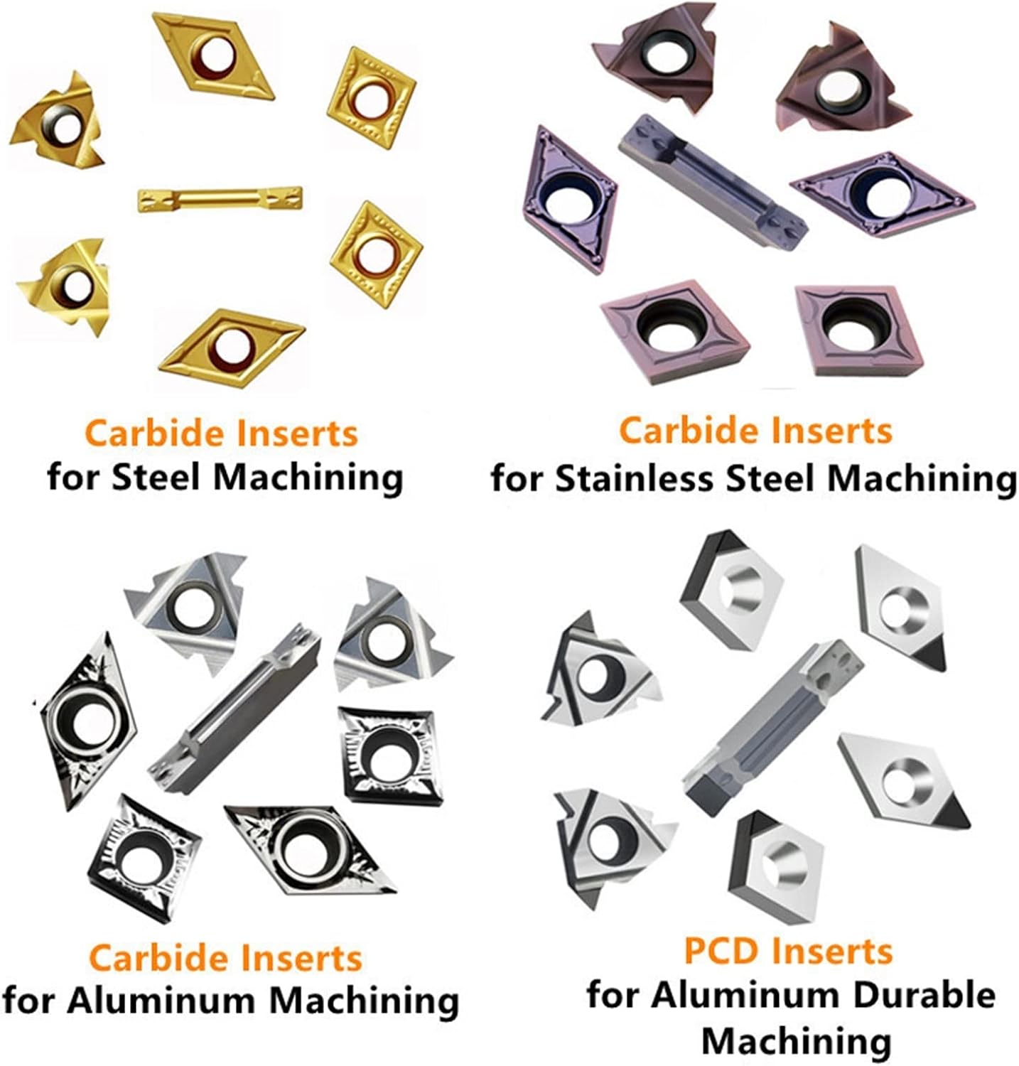 7Sets of 16MM CNC Lathe Turning Tool Holder Boring Bar with Applicable Inserts and Wrenches Set for Turning Threading(7Sets for Steel)