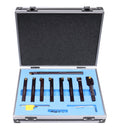 Accusize Industrial Tools 3/8' 9 Pieces/Set, Indexable Carbide Turning Tools and Boring Bar, 2988-0038 | 3/8' Shank 9pc Indexable Carbide Turning Tool & Boring Bar Set, C6 Grade Carbide TiN-Coated Inserts for Cutting Steel