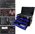 3 Drawer Tool Chest 439-Piece Mechanics Tool Set with Lock, Portable Household Tool Kit Heavy Duty Metal Tool Box for Garage, Warehouse,Workshop and Auto Repair (Blue)