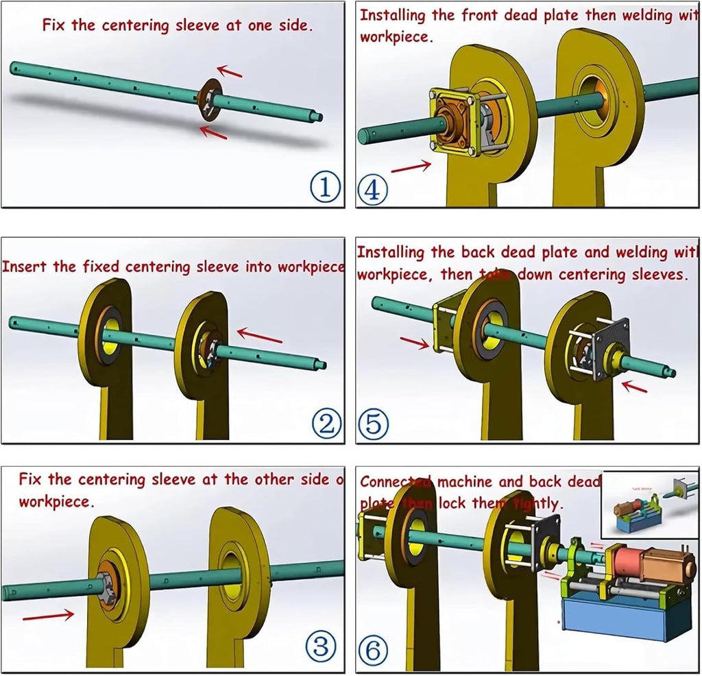 TECHTONGDA Line Boring Machine, 110V Portable Hole Drilling Connecting Rod Boring Machine, Processing Hole Diameter 1.4'-3.15', 1.18' x 63' Bore Bar