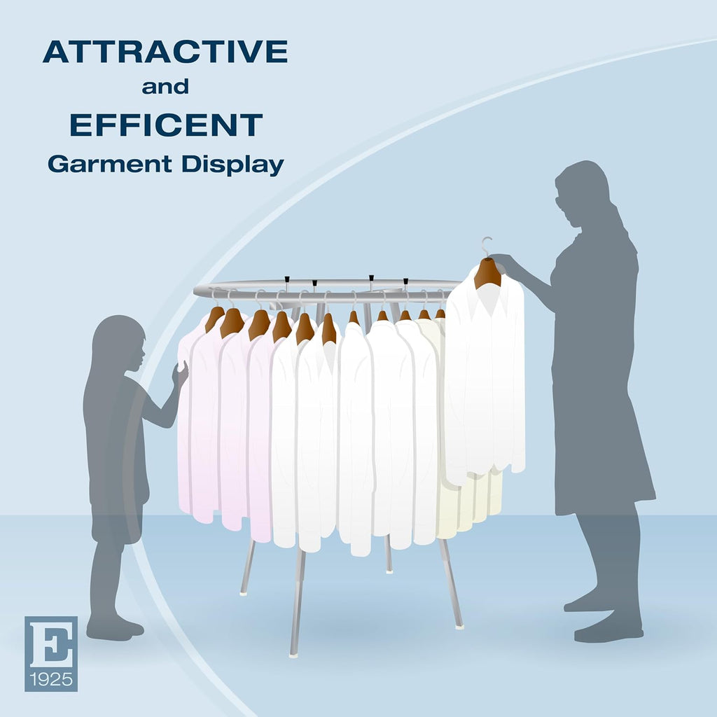 Econoco Industrial Display Rack Round – Round Folding Rack, 42' Diameter Folding Round Clothes Rack, Folding Round Garment Rack, Folding Display Rack, Chrome