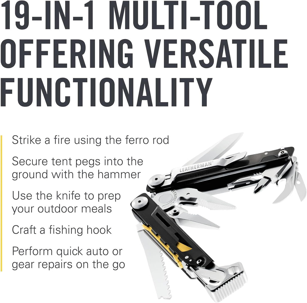 LEATHERMAN, Signal, 19-in-1 Multi-tool for Outdoors, Camping, Hiking, Fishing, Survival, Durable & Lightweight EDC, Made in the USA, Stainless Steel