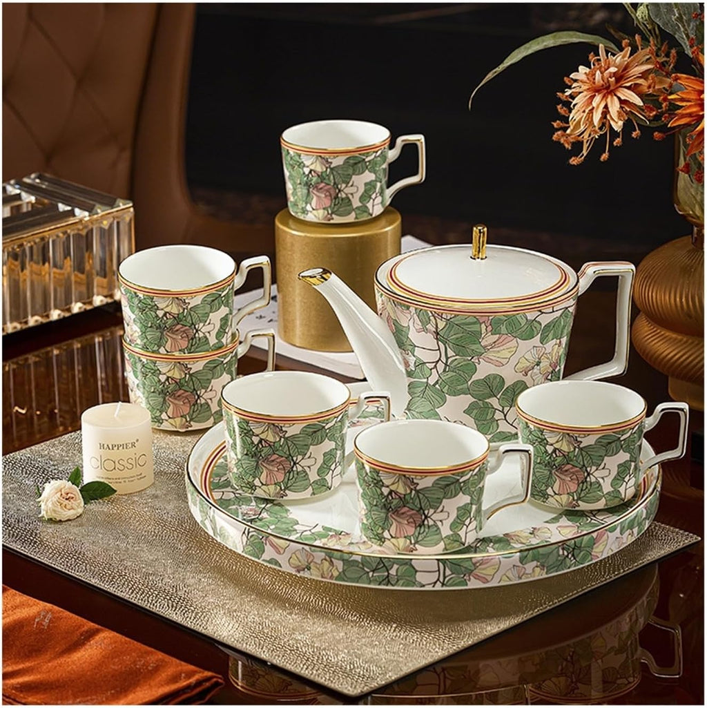 Beverage Serveware 8-piece ceramic coffee set, teapot and tea cup set, household teapot combination, multi-functional household tea set Water Carafe
