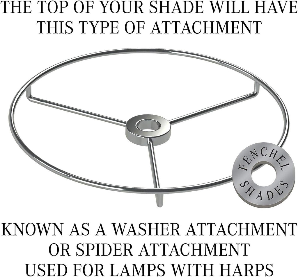 FenchelShades.com Set of 2 Lampshades 10' Top Diameter x 12' Bottom Diameter x 8' Slant Height with Washer (Spider) Attachment. Attaches to Lamps with an existing Harp (not included) (Linen Cedar)
