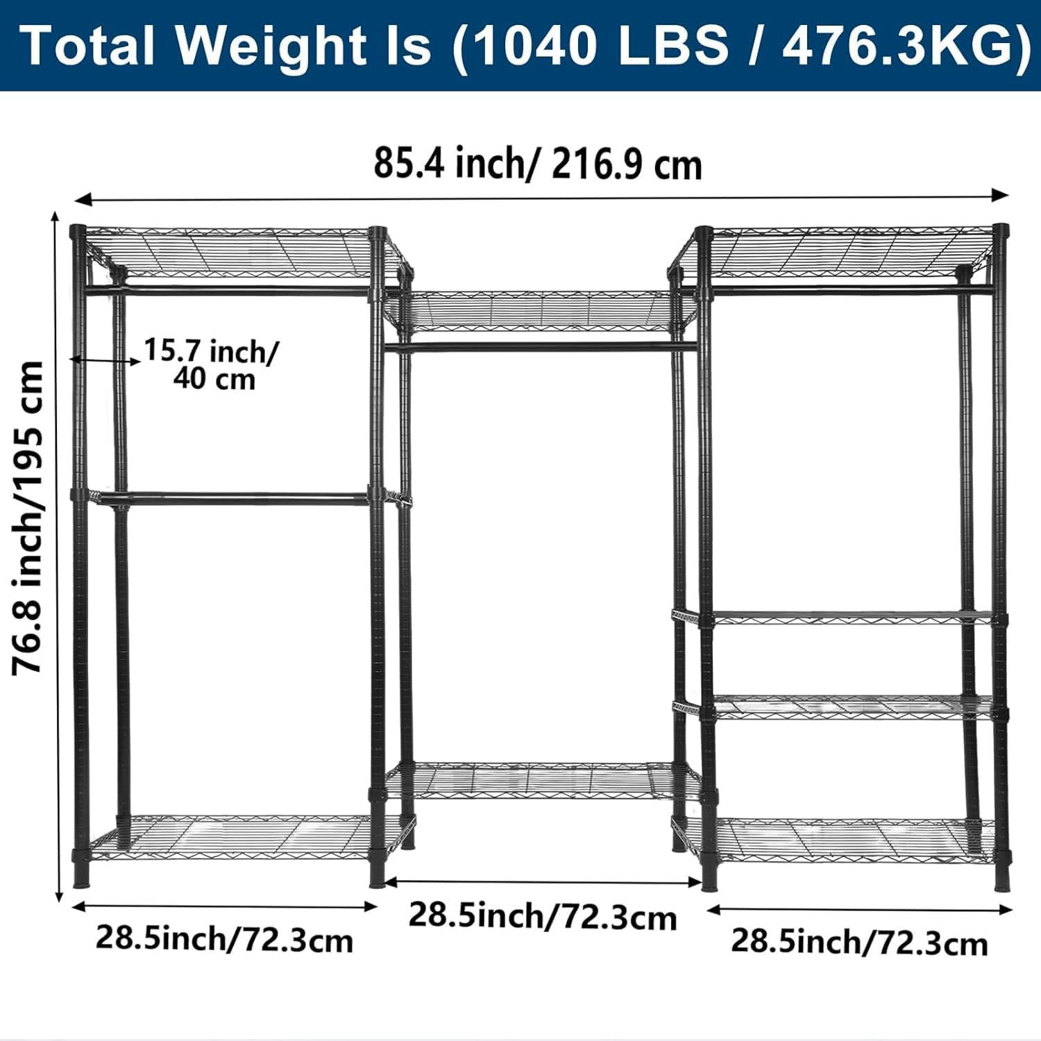 Whitmor Modern Industrial Wardrobe