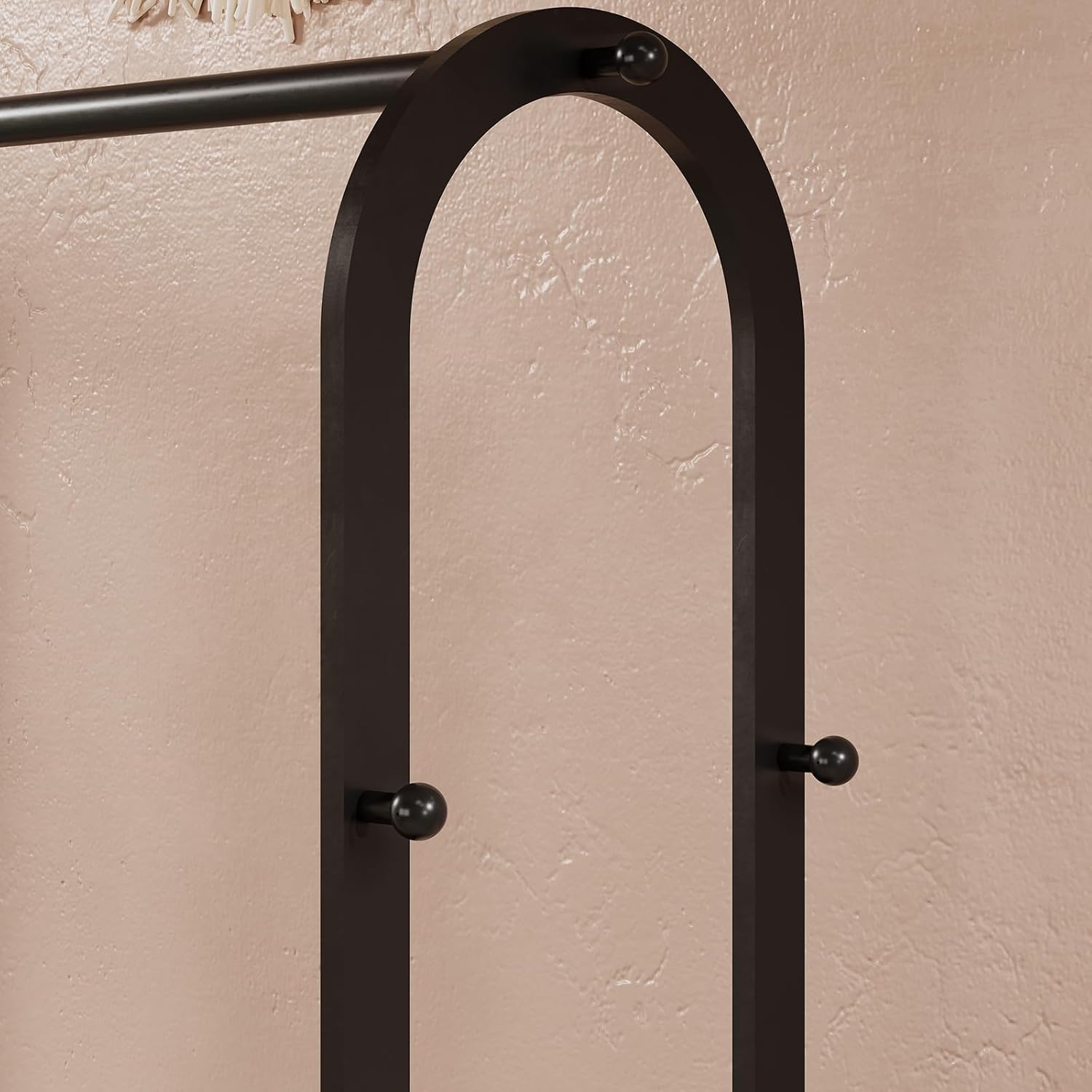 Freestanding Clothes Rack,Sturdy Metal Garment Racks for Hanging Clothes,Black Clothing Racks with bottom shelves & 6 Hooks,Multi-Functional Wardrobe Rack for Bedroom or Closet