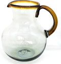 Amber Rim 120 oz Large Bola Pitcher, Recycled Glass, Lead-free, Toxin-Free (Pitcher)