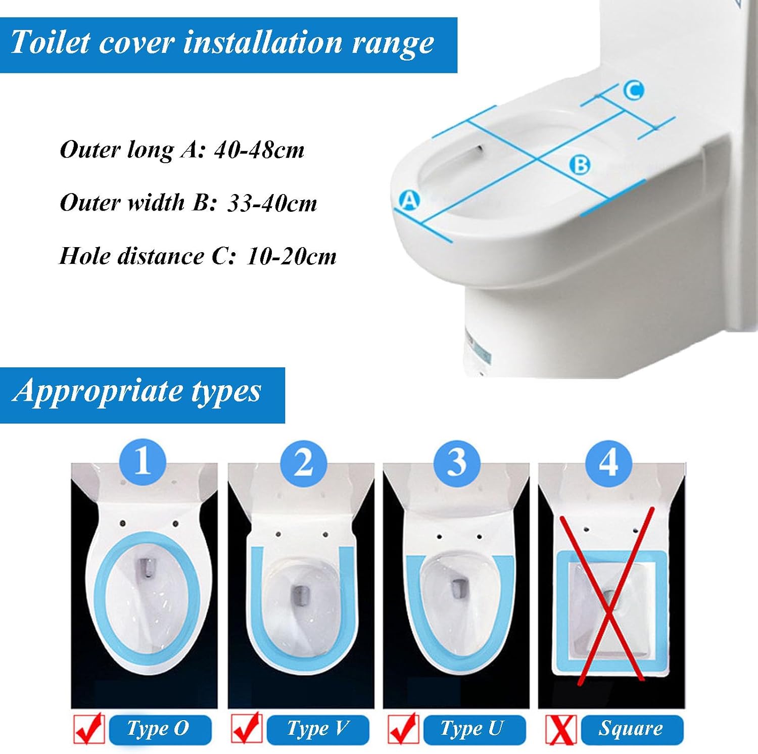 Toilet Seat Elongated with Cover Soft Close, Silent Slow Drop, Ergonomic Design Toilet Lid Suitable to Elongated or Oval Toilets, 3D Effects Decorative(Blue Bream)