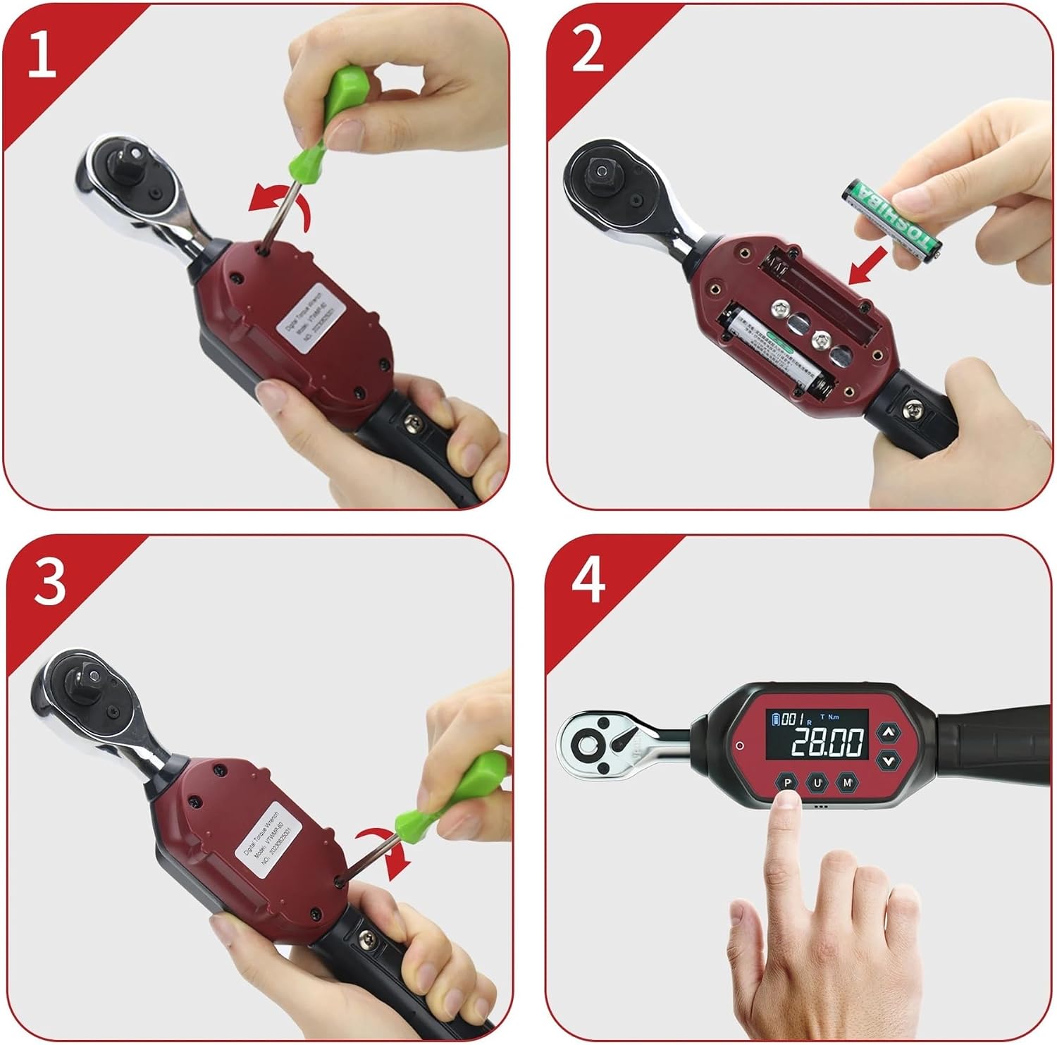 1/4' Digital Torque Wrench, for Bikes -30Nm 22.14 Ft-lbs - Calibrated with Buzzer & LED Upgraded Easy to Use in Dark