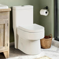 Compact One Piece Toilet with Soft-close Seat Lid, Power Dual Flush 1.2/1.85 GPF, Modern Standard White Toilet Bowl, Water Saving Toilet For Bathroom, 12'' Rough-in,Dirt-resistant Glazed