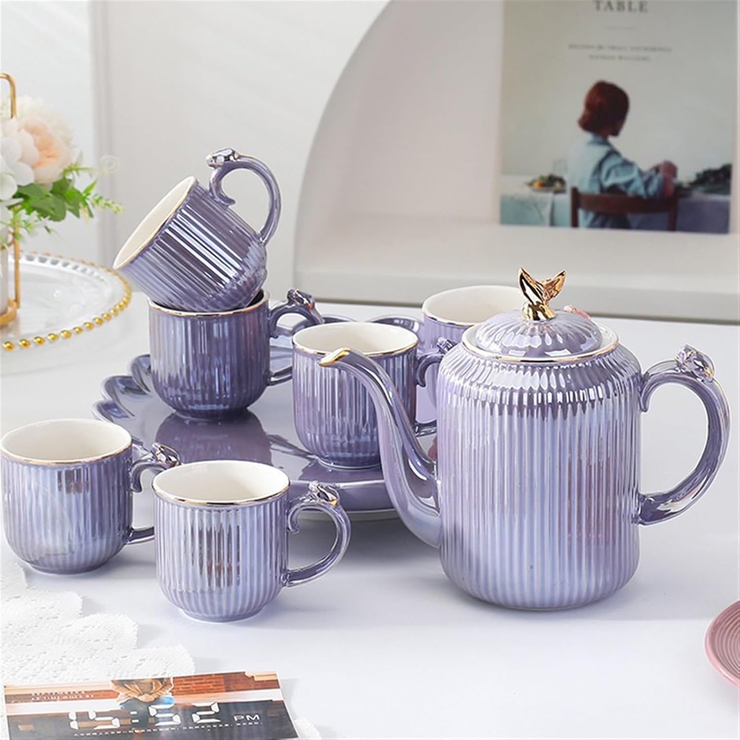 Beverage Serveware Ceramic water set household cold kettle wedding gift tea set gift box set water cup household Water Carafe