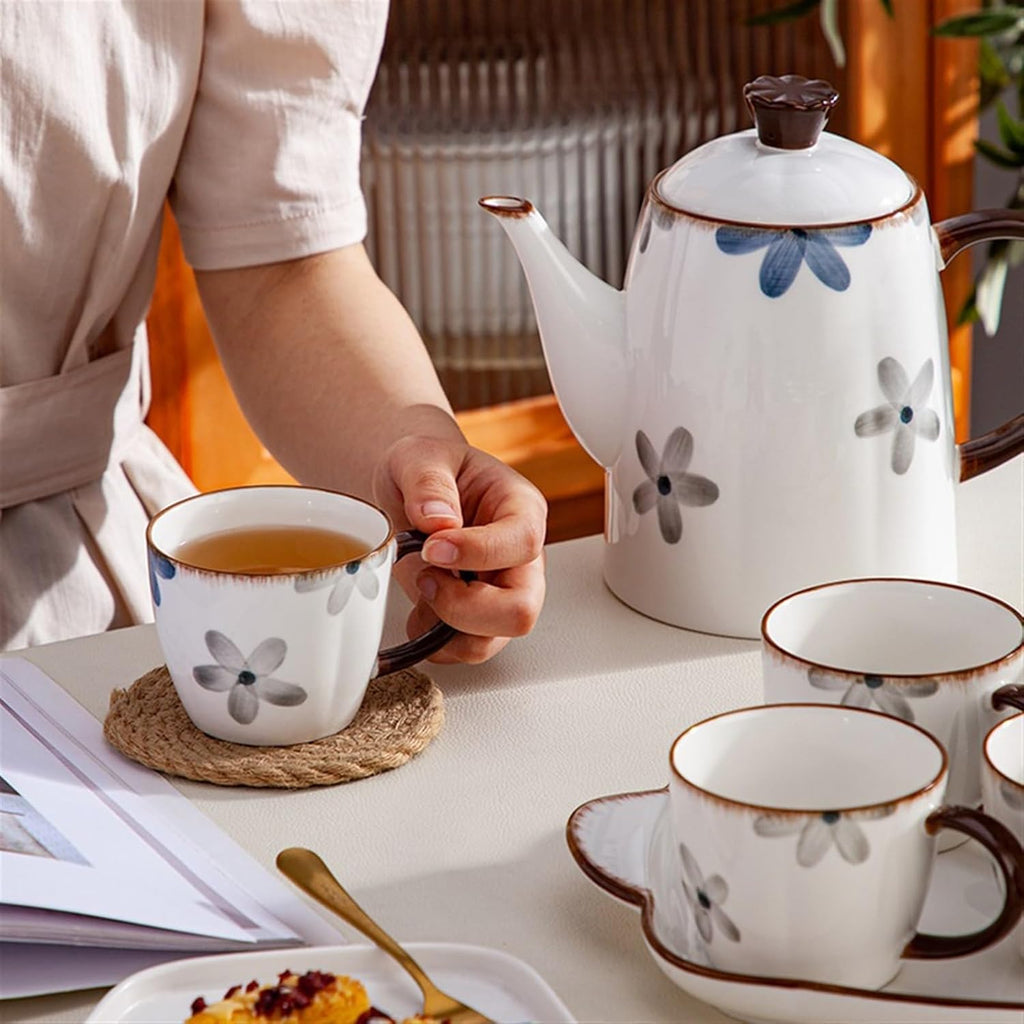 Beverage Serveware Ceramic cold kettle water set creative tea set coffee set souvenir 8-piece set gift tea party essentials Water Carafe