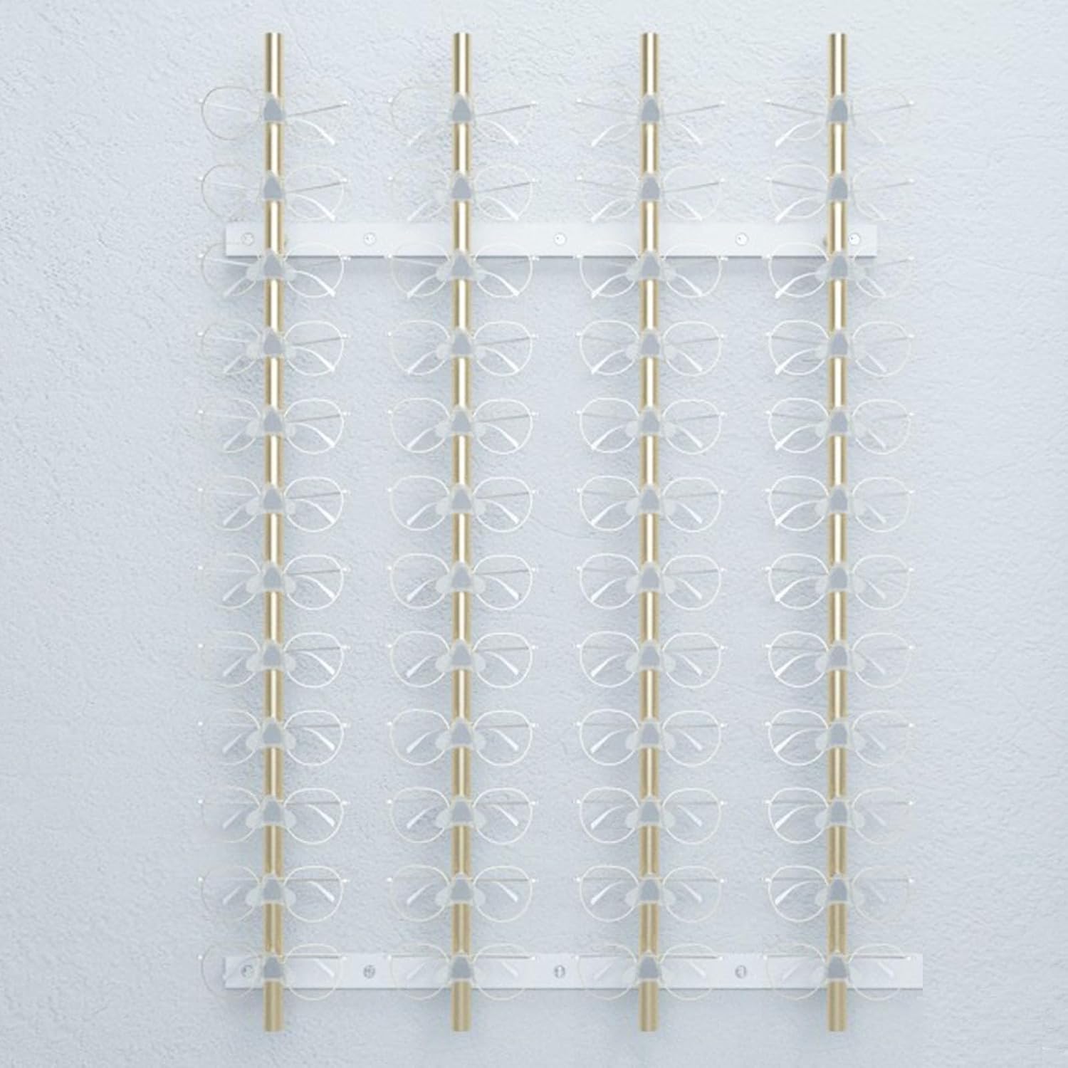 Wall Mounted Eyewear Holder Organizer Storage, Aluminum Alloy Sunglasses Holder Display Rack Multiple Eyewear Display Rod Collection Rack, Retail Store Metal Reading Glasses Storage Rack