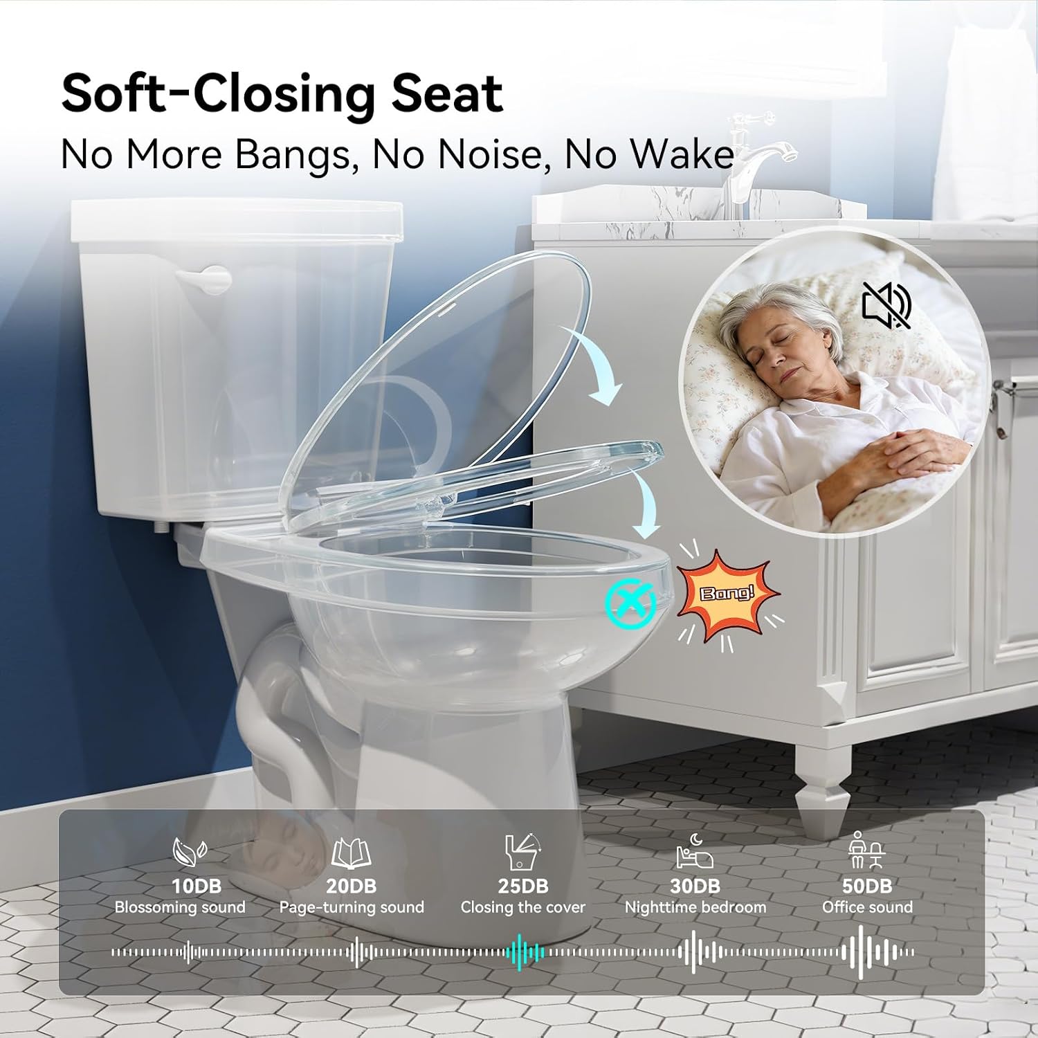 HOROW 17 Inch High Elongated Toilet with ADA Chair Height, Two Piece Toilet with Powerful 1.28 GPF Single Flush, MAP 1000g, Extra Tall Bowl Suitable for Tall Person & Seniors