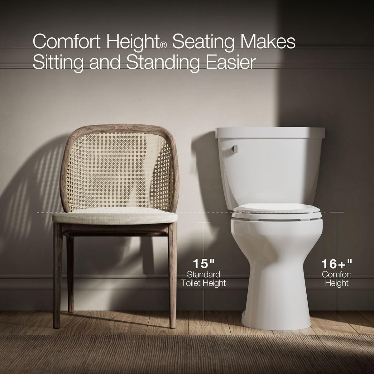 Kohler, K3950-0, Two-piece elongated toilet, 1.28 gpf, White