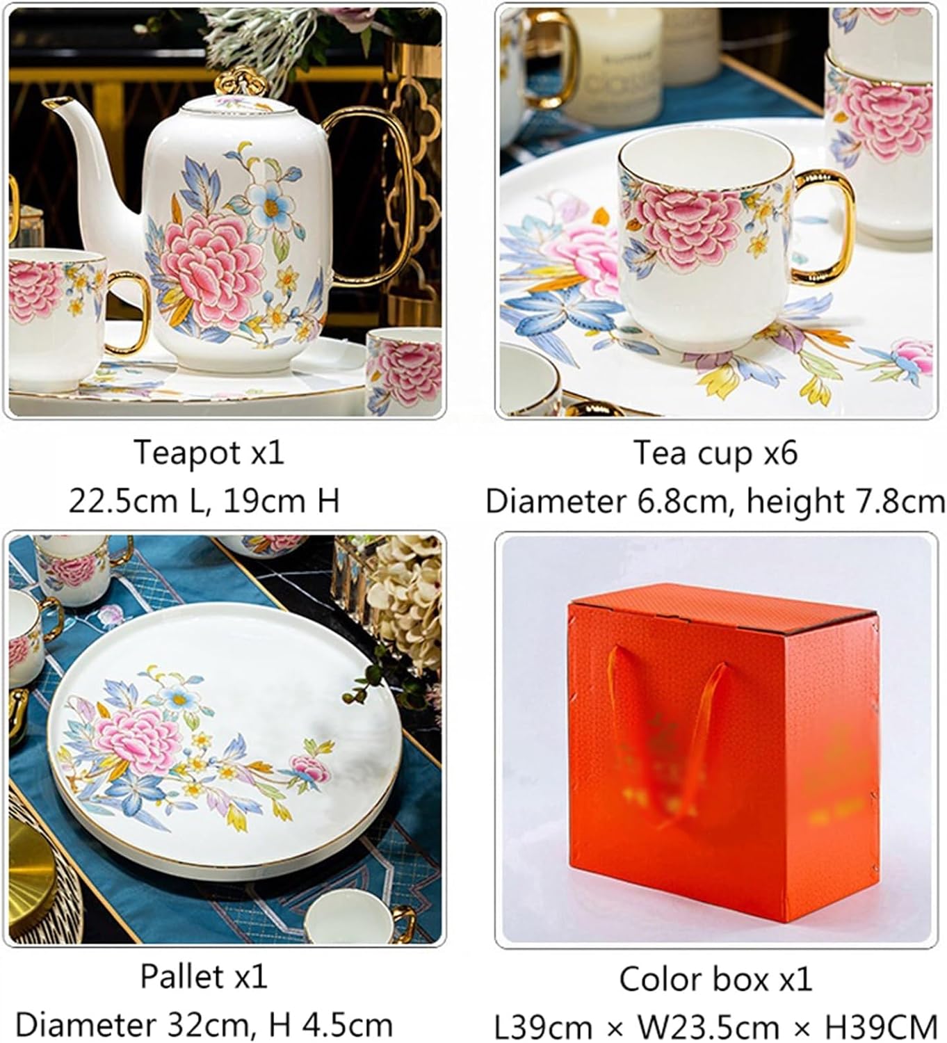 Beverage Serveware 8-piece ceramic water set, practical Chinese teapot, cup and tea tray combination, complete set of hospitality equipment Water Carafe