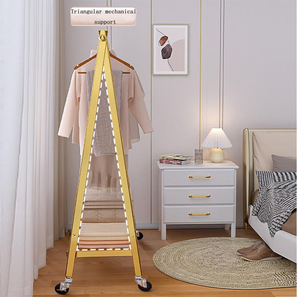 Portable Clothes Rack, Rolling Garment Rack with Wheel, Modern Simple Heavy Duty Clothing Rack, Floor-Standing Shoes Bags Clothes Organizer Storage Shelves