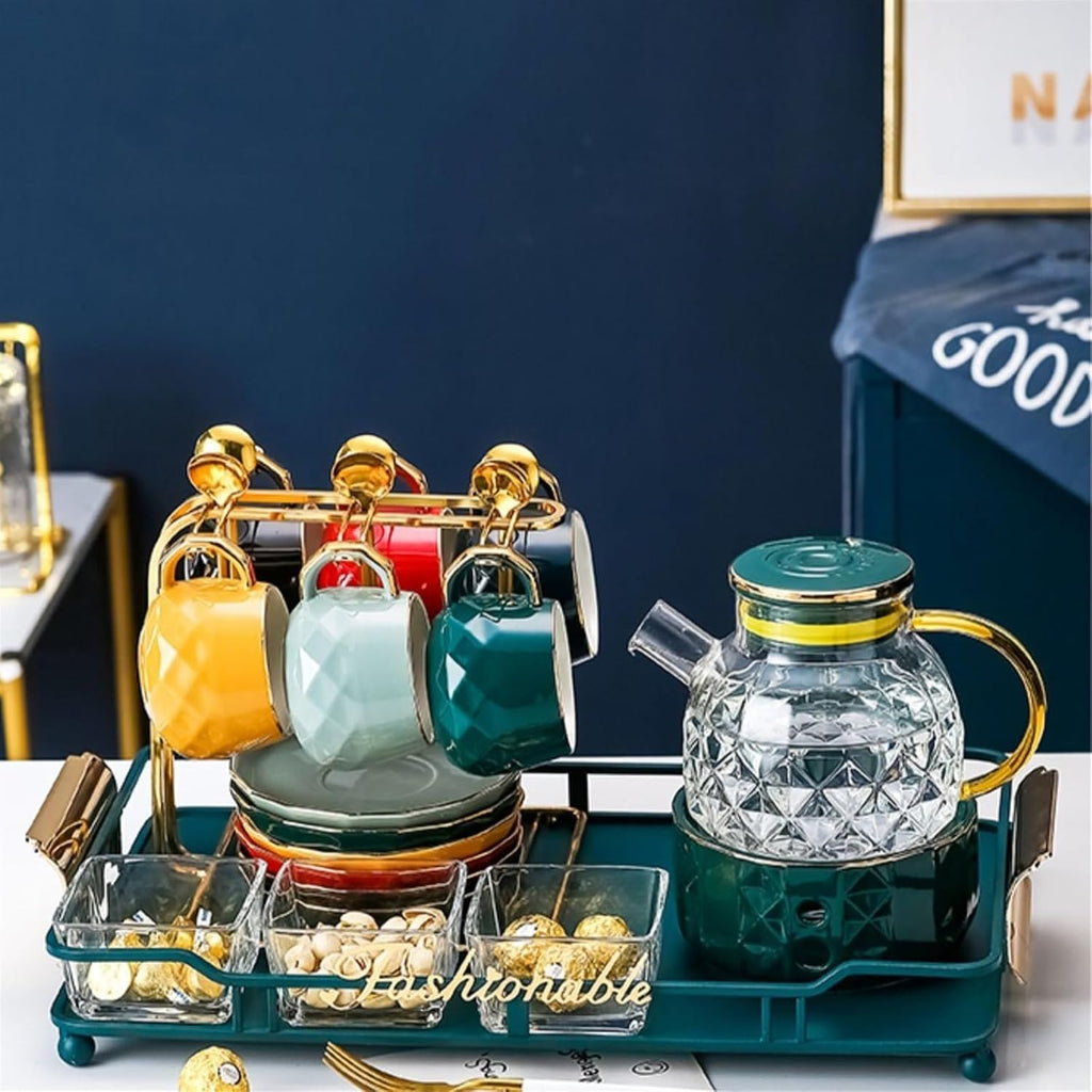Beverage Serveware Tea set household heating living room hospitality ceramic teacup water cup with handle Water Carafe