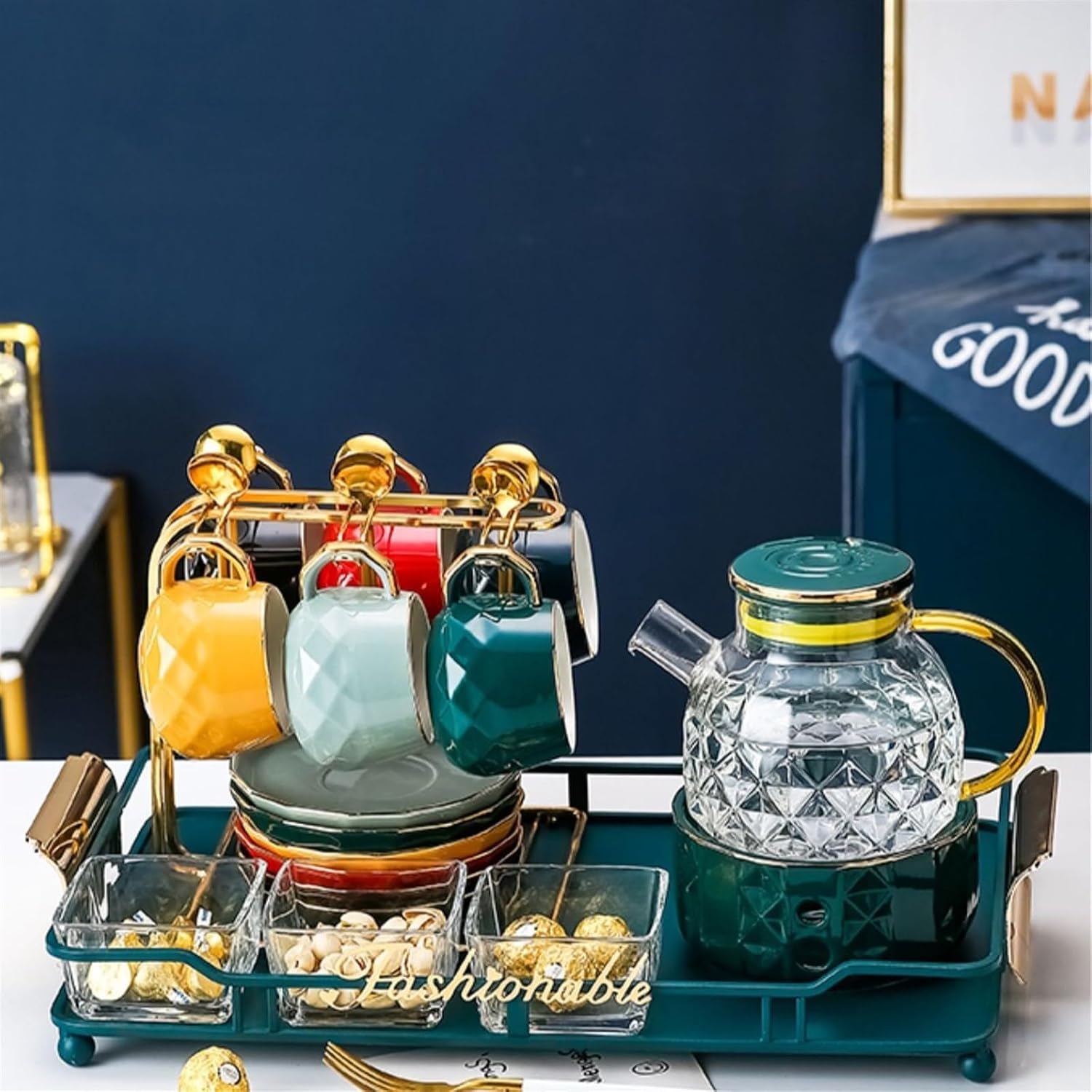 Beverage Serveware Tea set household heating living room hospitality ceramic teacup water cup with handle Water Carafe