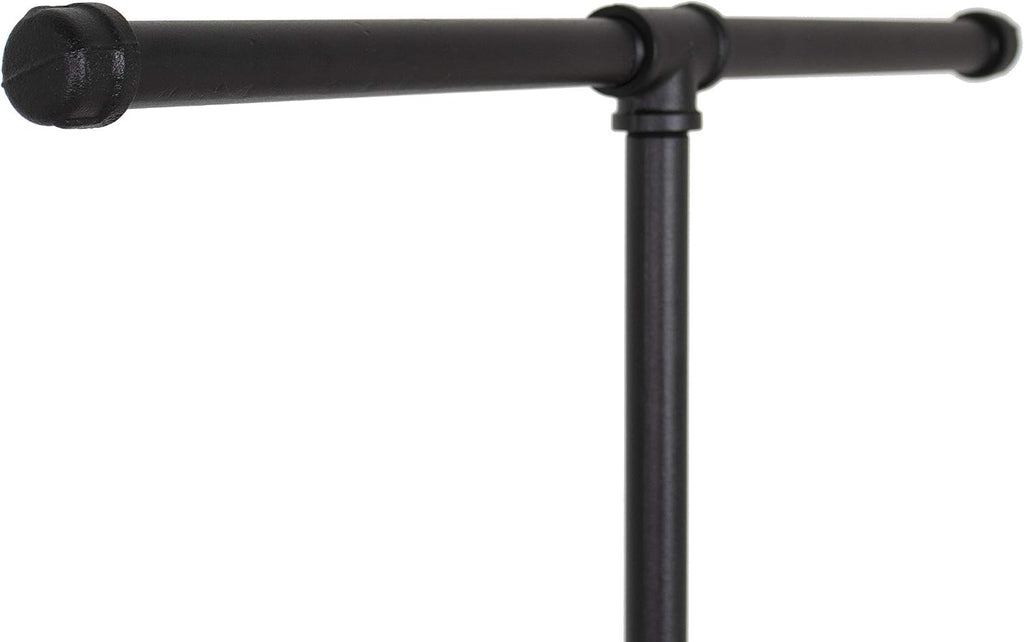 William Robert's Vintage Industrial Clothing Rack Heavy Duty Pipe 2-Way Black Powder Coated for Retail Store and Home