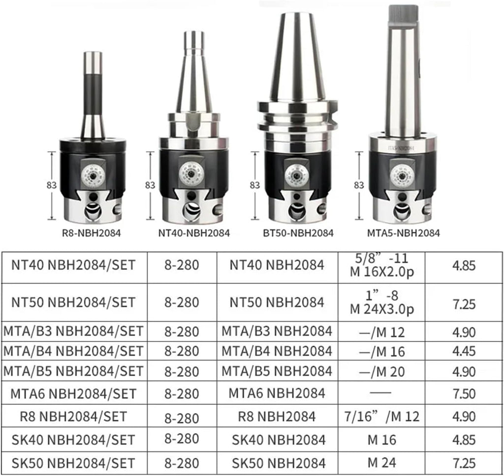 Boring Head Boring Tool Suit NBH2084 Set Boring Head NBH BT30 BT40 BT50 NT30 NT40 NT50 R8 Bar Boring Tool Set NBH2084(NT40 Tool Holder)