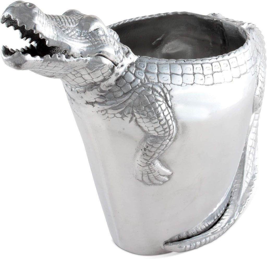 Arthur Court Alligator Pitcher Water Jug for Hot/Cold Water, Ice Tea and Juice Beverage Tropical Cajun Croc Gator Styling 12 inch Tall