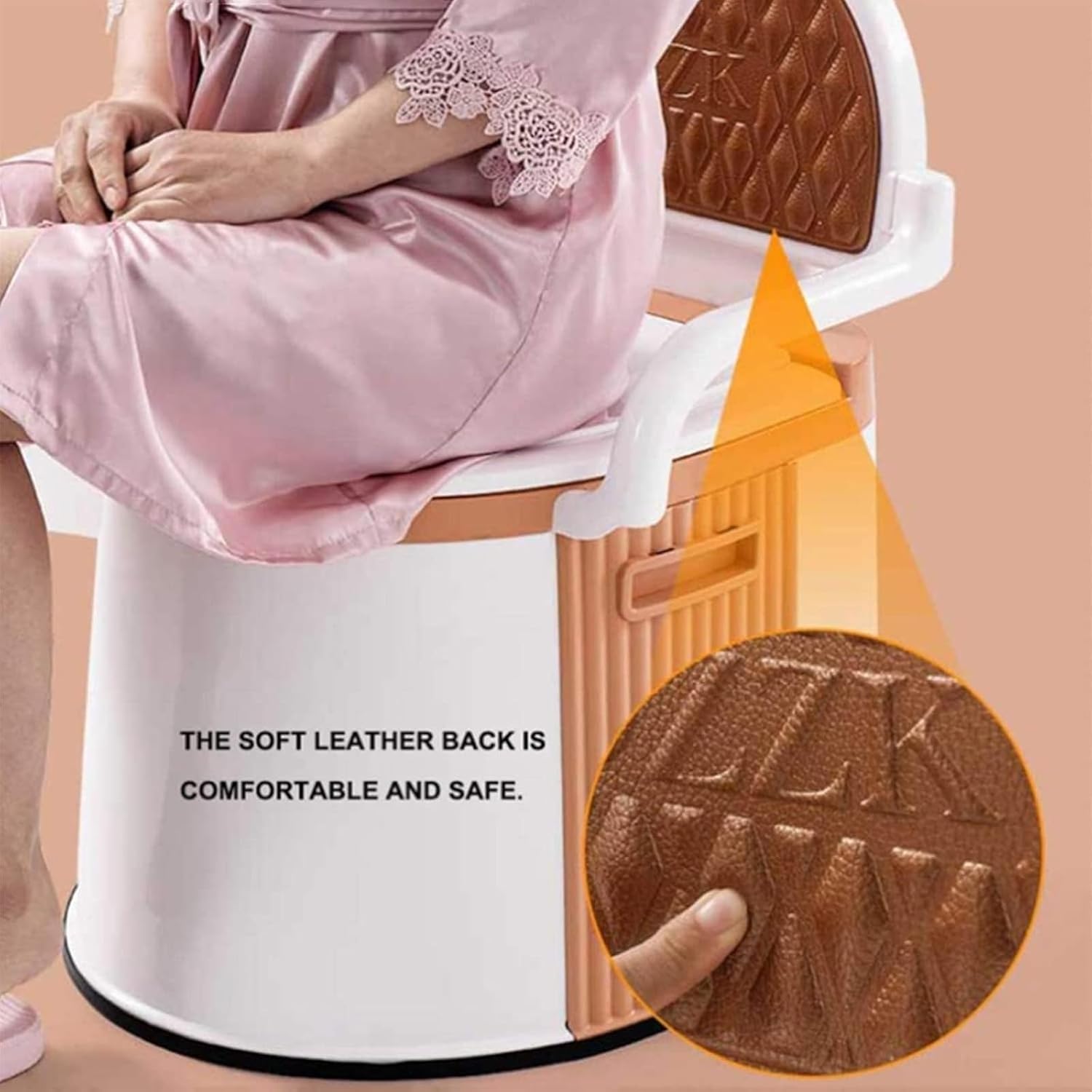Bedside Commode,Toilet Seat with Handles Mobile Sturdy and Beautiful Extra Wide Toilet Chair Anti Slip and Anti Rollover for Outdoor Indoor Easy Cleaning