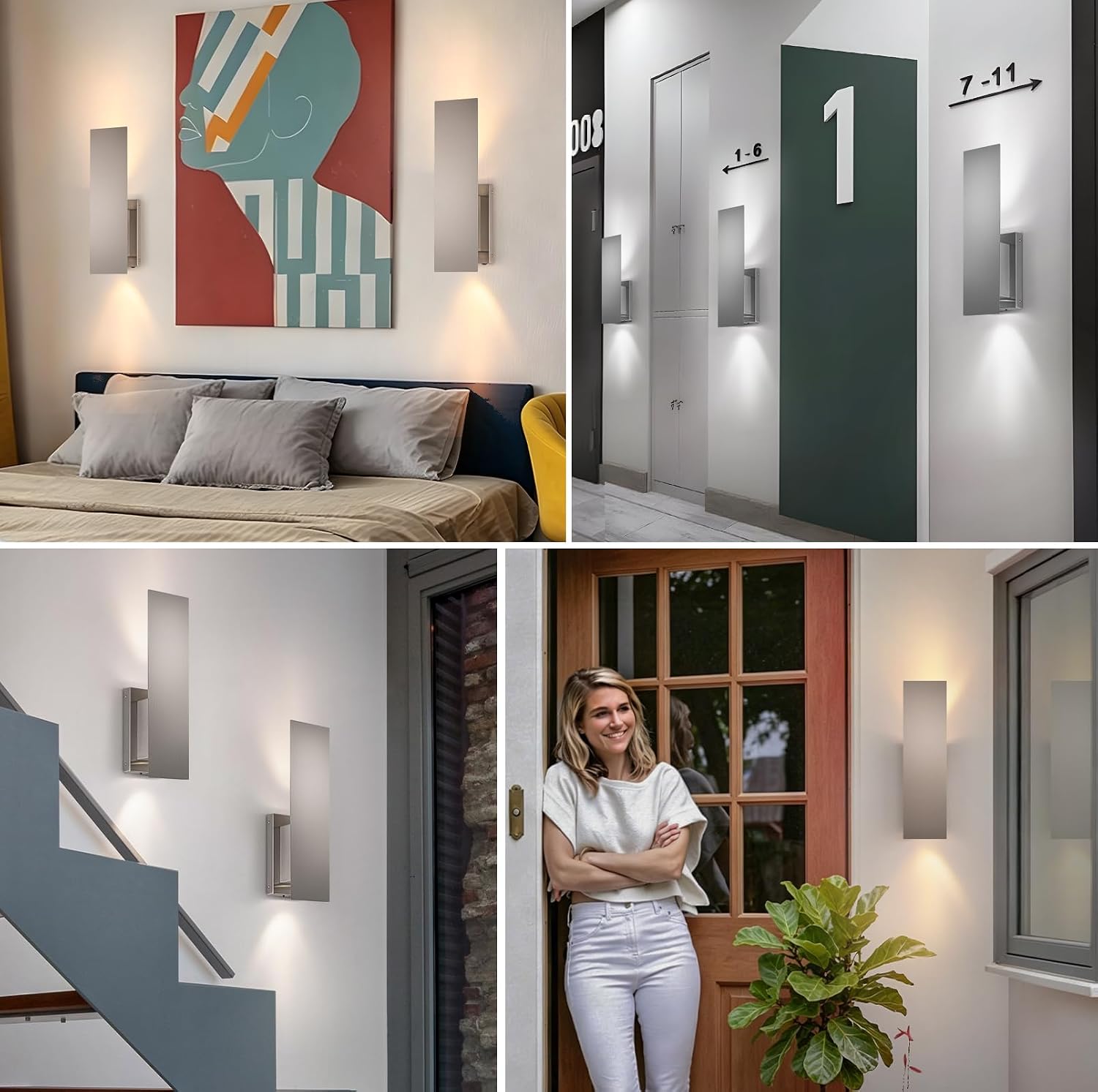 Brushed Nickel Battery Operated Wall Sconces Set of Two,Dimmable Wireless Battery Wall Sconce with Remote,USB Rechargeable LED Wall Lights for Living Room Bedroom Hallway (Brushed Nickel)