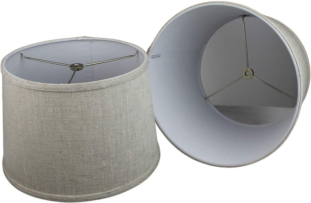FenchelShades.com Set of 2 Lampshades 10' Top Diameter x 12' Bottom Diameter x 8' Slant Height with Washer (Spider) Attachment. Attaches to Lamps with an existing Harp (not included) (Oatmeal)