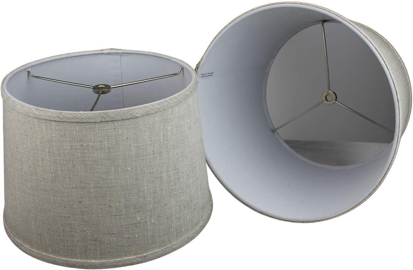 FenchelShades.com Set of 2 Lampshades 10' Top Diameter x 12' Bottom Diameter x 8' Slant Height with Washer (Spider) Attachment. Attaches to Lamps with an existing Harp (not included) (Oatmeal)