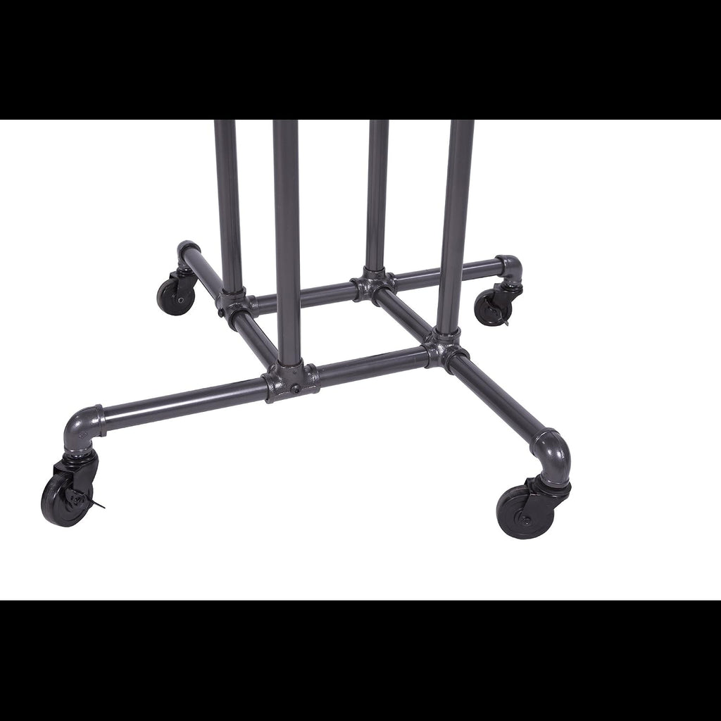 Clothing Rack Econoco - Heavy Duty Pipeline Adjustable, 4 Way Rack, Plumbing Pipe Clothes Rack, Anthracite Grey