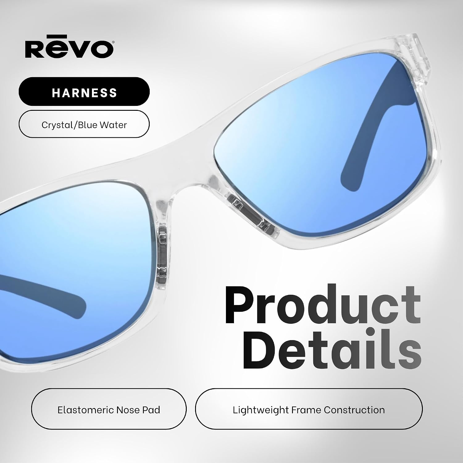 Revo Harness 61MM Wraparound Rectangular Sunglasses For Men For Women + Bundle Leash + BUNDLE with ACCESSORY EYEWEAR