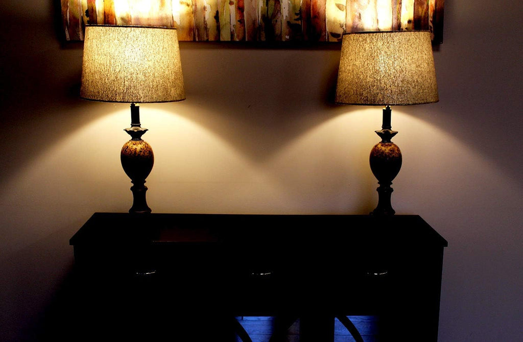 FenchelShades.com Set of 2 Lampshades 10' Top Diameter x 12' Bottom Diameter x 8' Slant Height with Washer (Spider) Attachment. Attaches to Lamps with an existing Harp (not included) (Sterling)