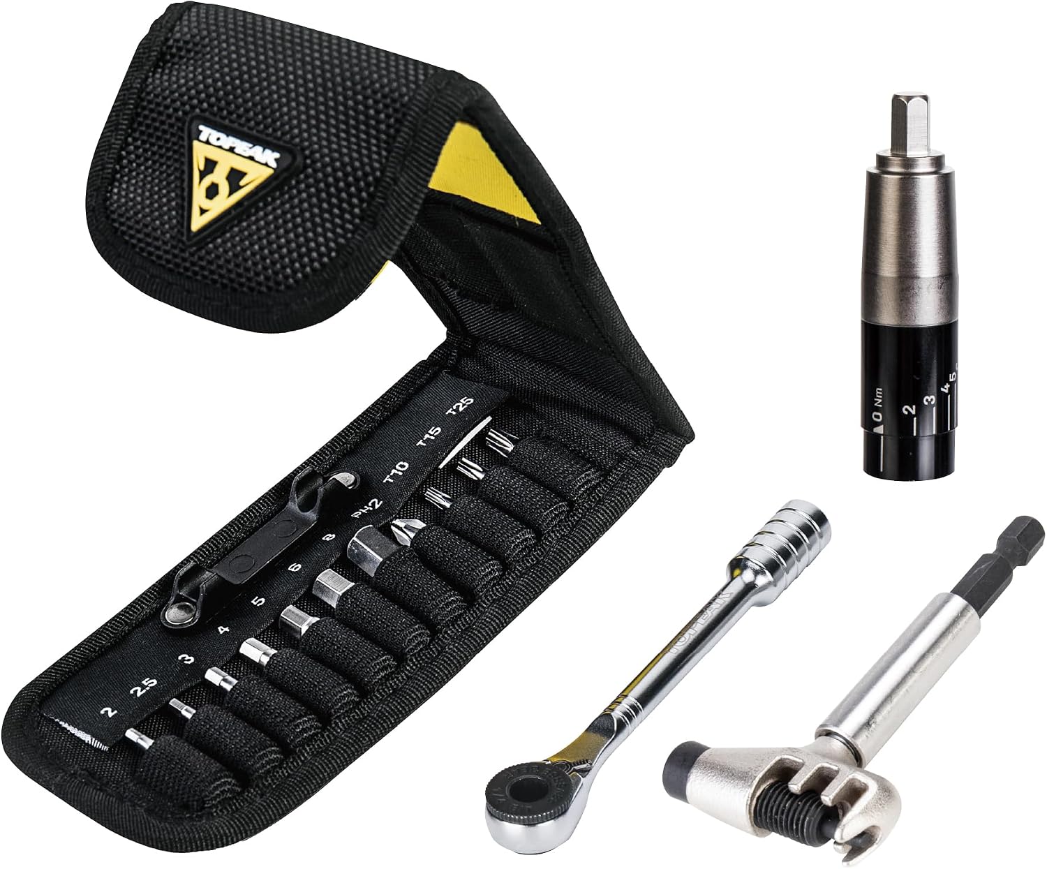 Topeak Ratchet Rocket Lite NTX+ Bike Repair Tool Kit – 19 Function Compact Multitool with Adjustable Torque TorqBit (2–6 Nm), Allen & Torx Bits, Phillips Driver, Chain Tool, Magnetic Bit Holder & Case | bike-hand-tools