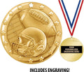 Crown Awards Football Medal, 2' Shiny Gold Football Medals for Kids with Free Custom Engraving Prime