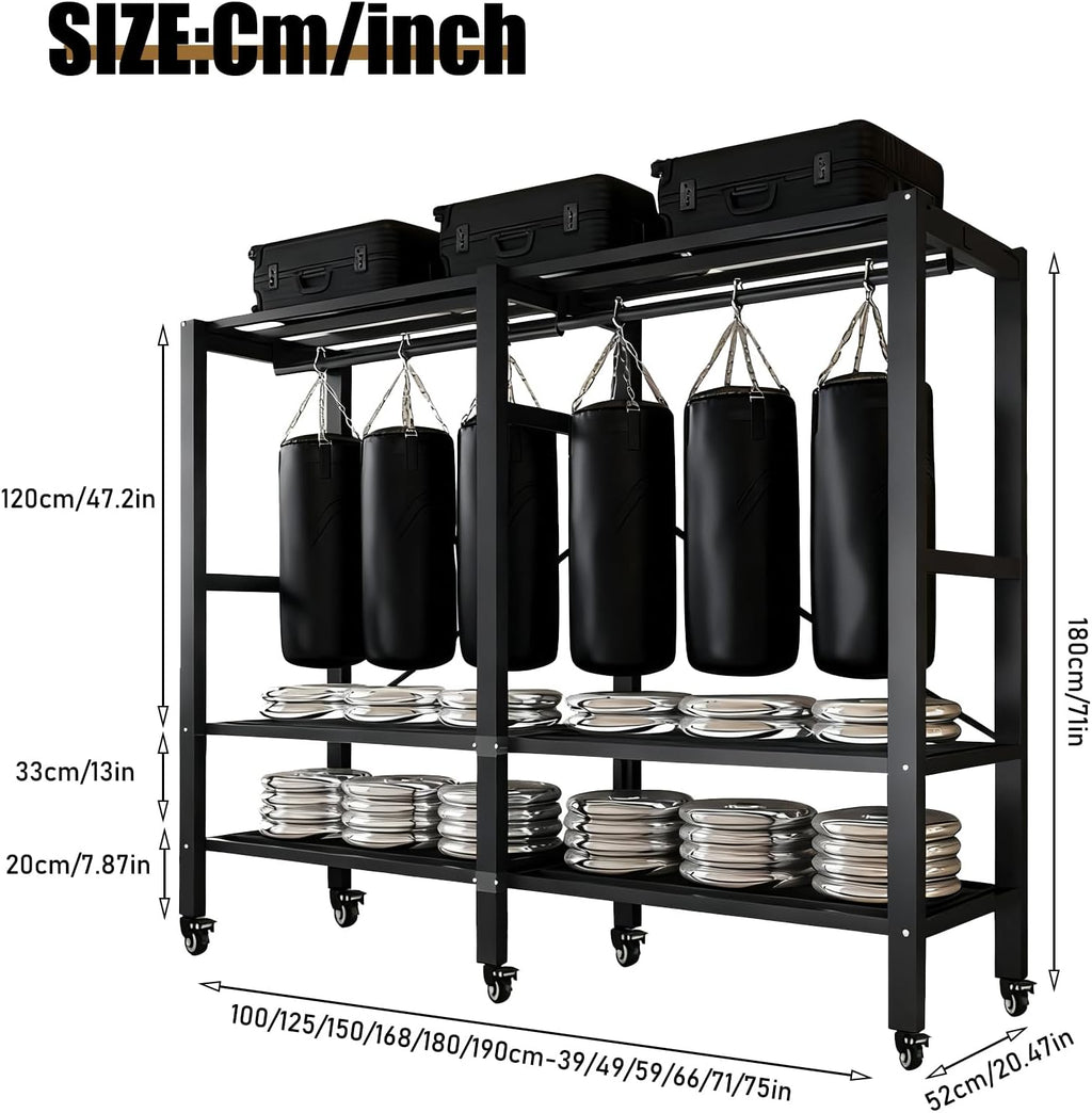 Heavy Duty Portable Wardrobe, Metal Foldable Covered Clothes Rack, 1500LBS, Freestanding Closet System Rolling Garment Rack, for Bedroom Closet (Black Zipper, 59in)