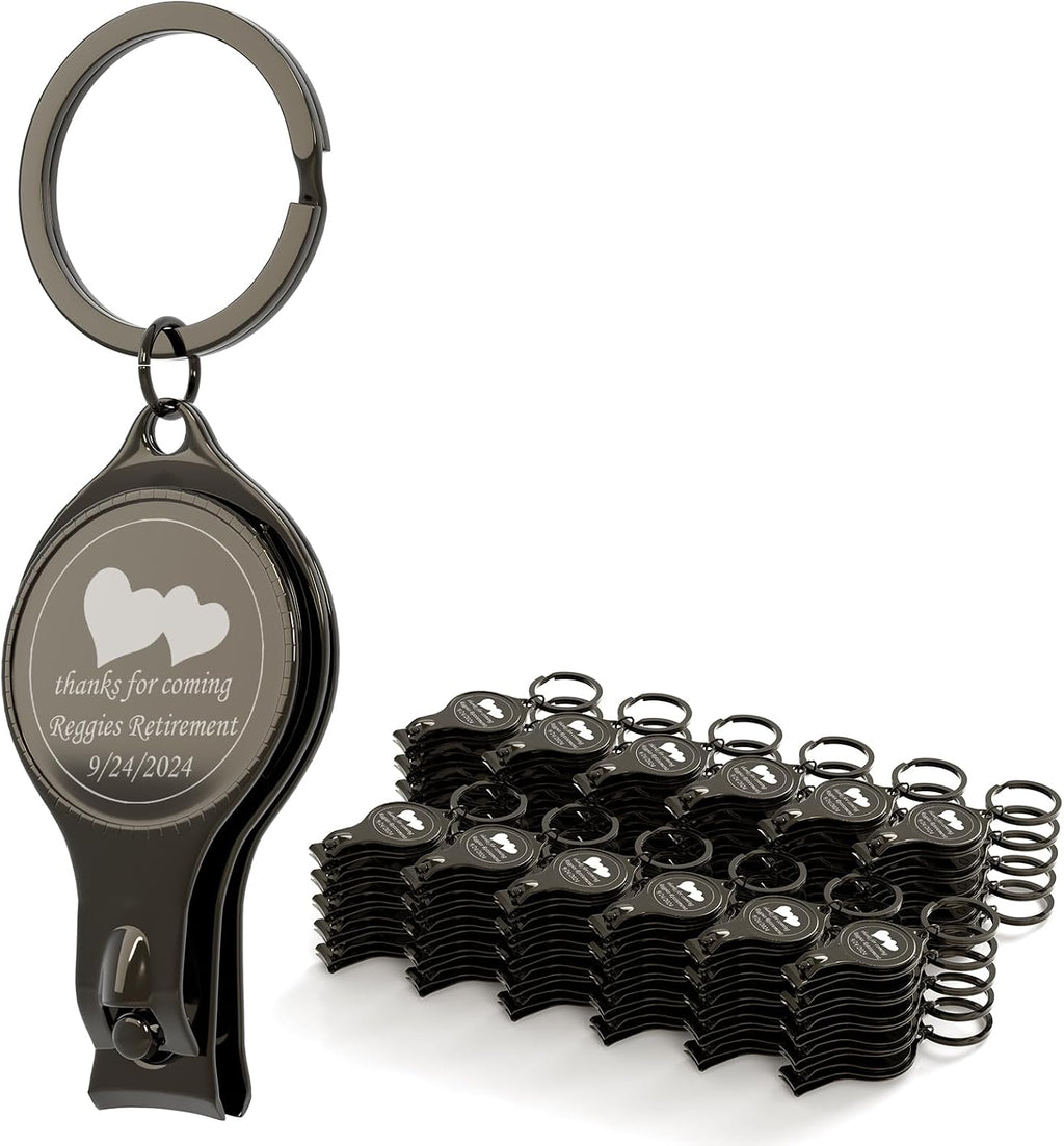 60pcs Personalized 4 in 1 Multi Function Bottle Opener, Black Nail Clipper, Wedding Favors Brewery, Private Customized, Multitool Gifts for Men