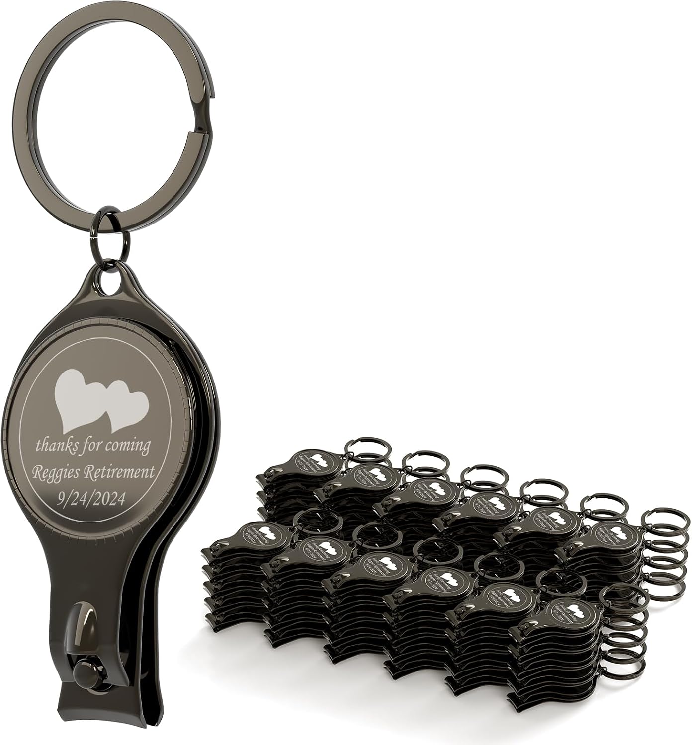 60pcs Personalized 4 in 1 Multi Function Bottle Opener, Black Nail Clipper, Wedding Favors Brewery, Private Customized, Multitool Gifts for Men