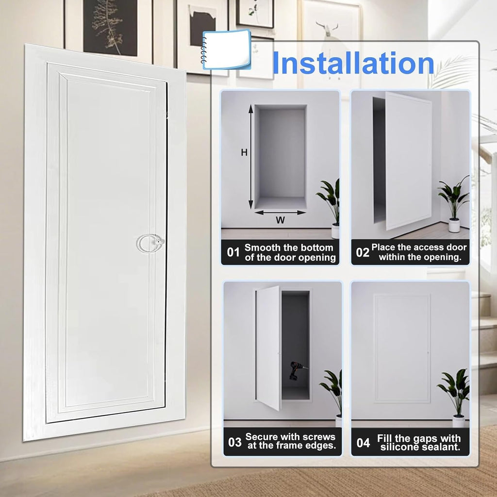 Large Size Access Doors - Aluminum Access Panel for Drywall Fuse Box Cover Cabinet - White - Bathroom Services Access Hole - Inspection Hatch(32x36in/81x92cm)