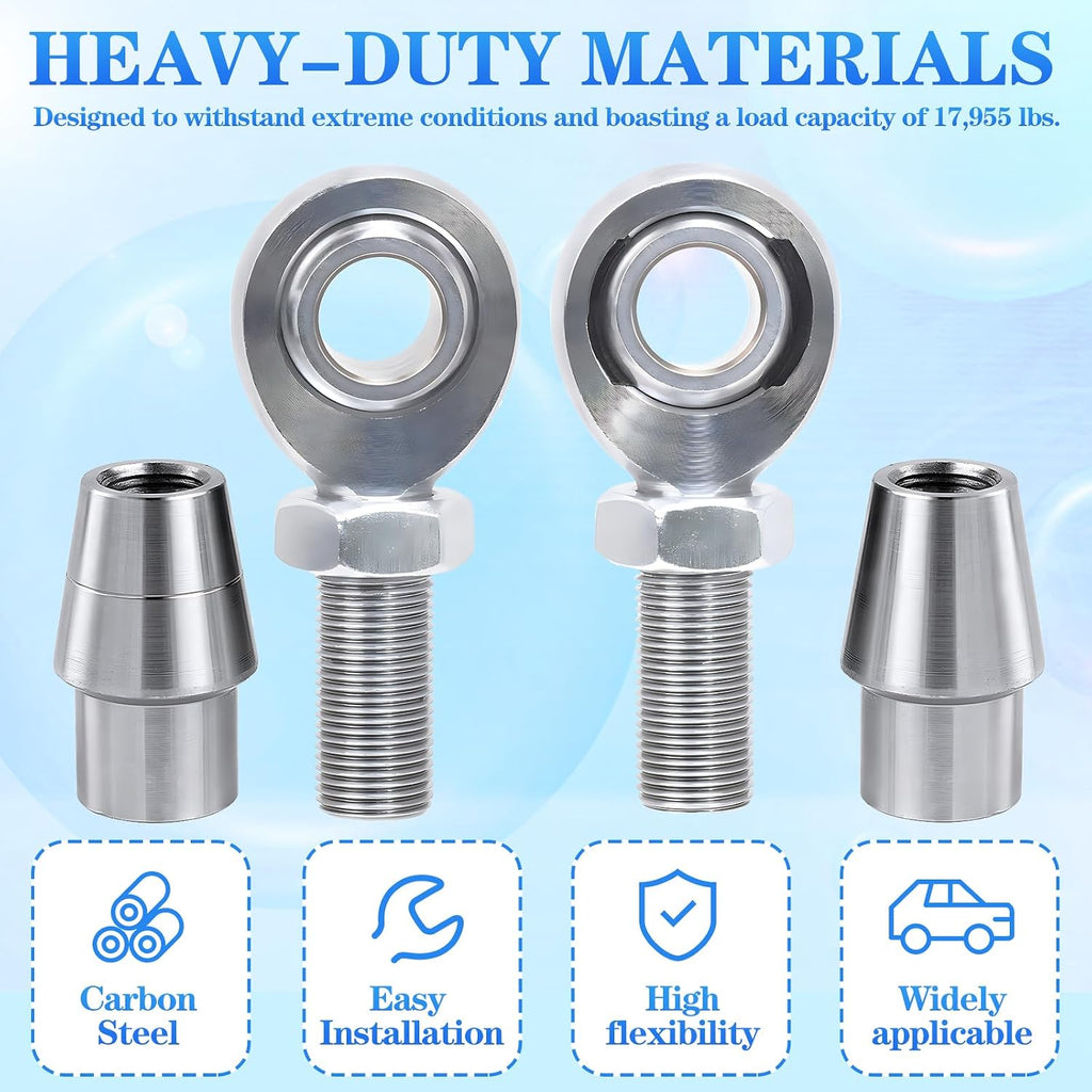 5/8-18 Heim Joints Rod End Kit, .065 Bungs with Jam Nuts | RH & LH Economy Panhard Bar, For Steering and Suspension, Traction Bars, Links Joints On Hot Rods, 4Set
