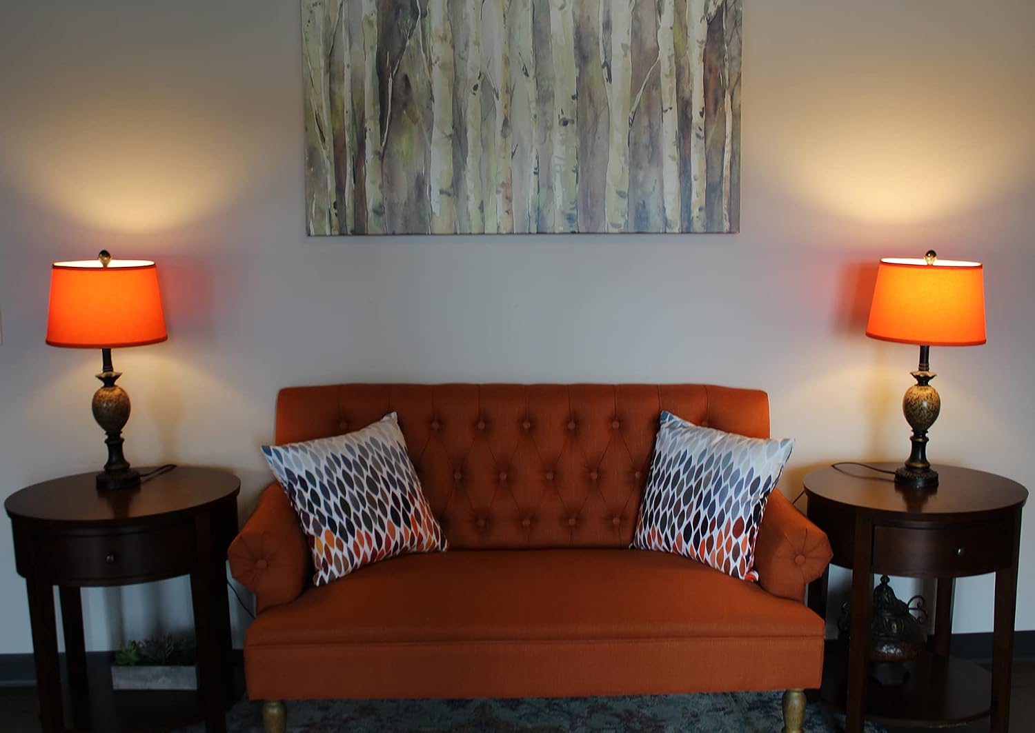 FenchelShades.com Set of 2 Lampshades 10' Top Diameter x 12' Bottom Diameter x 8' Slant Height with Washer (Spider) Attachment. Attaches to Lamps with an existing Harp -not included (Linen Carrot)