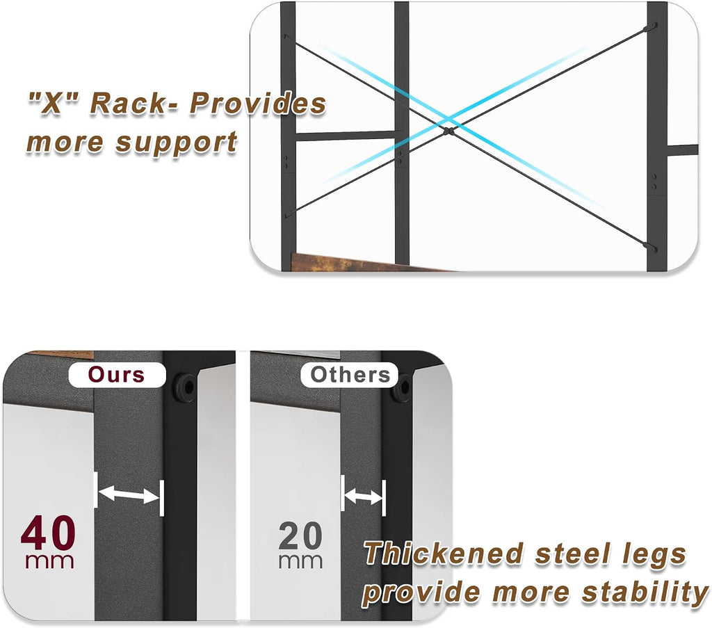 Clothes Rack with Drawers,Garment Rack with Shelves and Hanging Rod,Industrial Clothing Rack with bag storage,Freestanding Closet Organizer System for Storing Clothes,Shoes,bags, hats