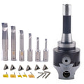 R8 Boring Head 2Inch and 1/2 Shank Boring Bar 6pcs Set (Inserts Included) 1/2' - 4'