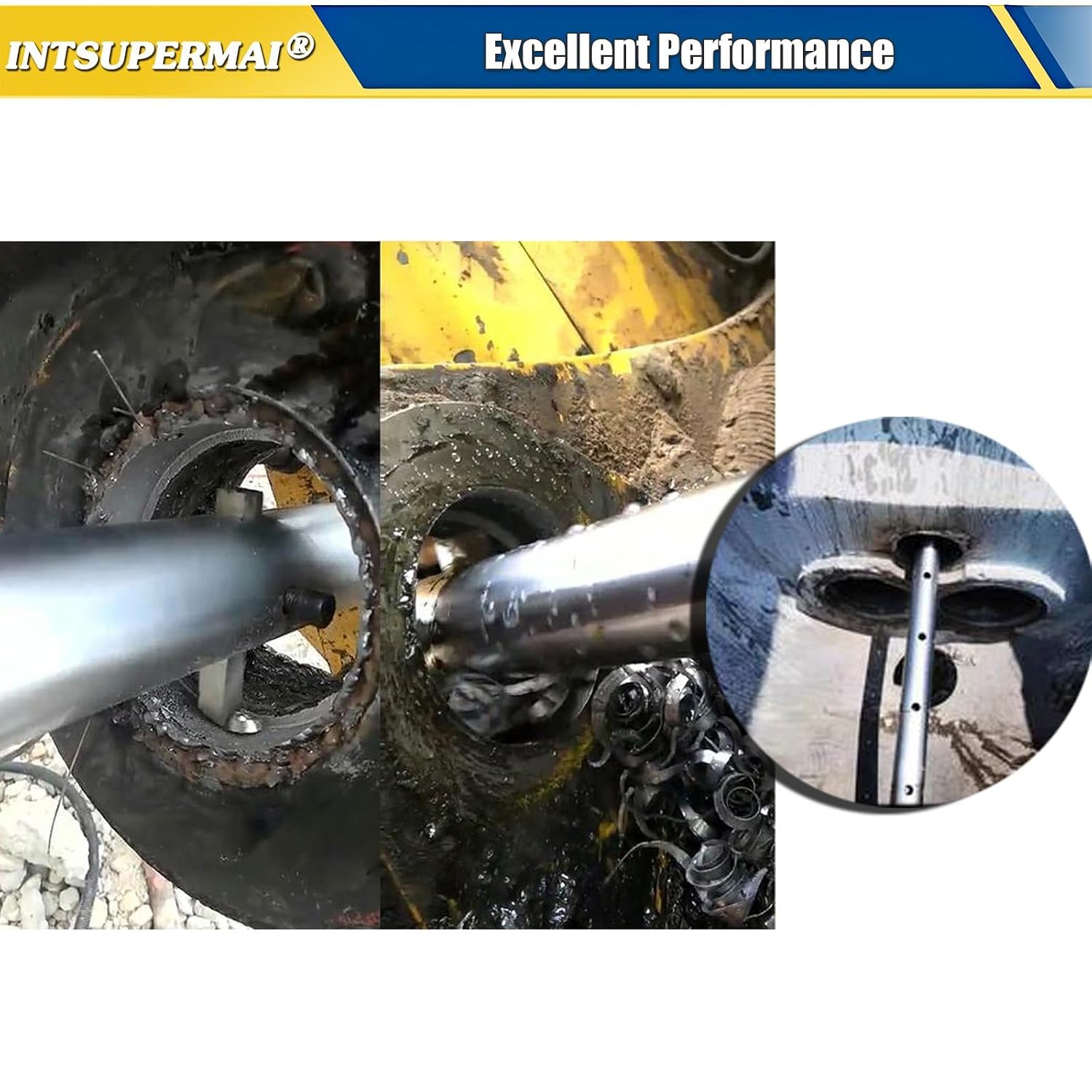 INTSUPERMAI Boring Bar of Portable Line Boring Machine Hole Drilling Machine 50x1600mm/1.97x63in Line Bore Bar Alloy Steel Material for Metal with Compact Design