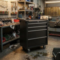 Professional 24 Inch 5-Drawer Tool Chest on Wheels, Constructed with Durable Cold-Rolled Steel, Features 4 Swivel Locking Casters & Full-Extension Drawer Slides, Mobile Tool Storage for Mechanics and
